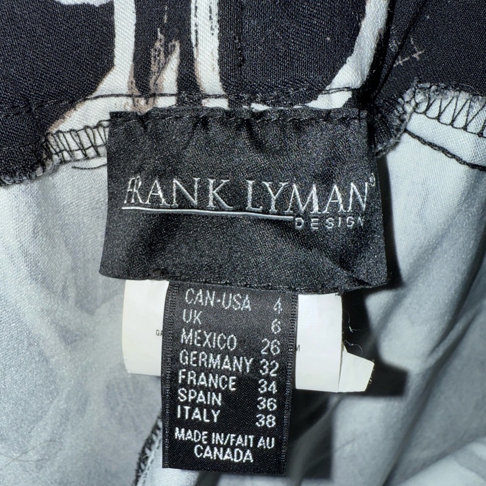 Frank Lyman Black and White Floral Pants - Picture 4 of 4
